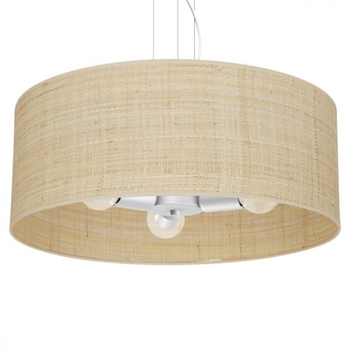 Pendant lamp MARSHALL WHITE / RATTAN 3xE27