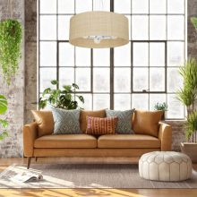 Pendant lamp MARSHALL WHITE / RATTAN 3xE27
