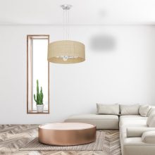 Pendant lamp MARSHALL WHITE / RATTAN 3xE27