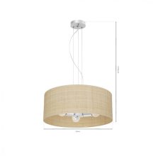 Pendant lamp MARSHALL WHITE / RATTAN 3xE27
