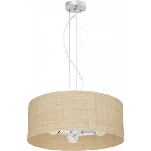 Pendant lamp MARSHALL WHITE / RATTAN 3xE27