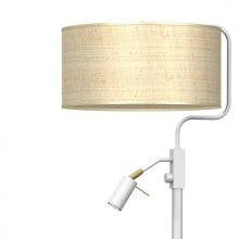 Floor lamp MARSHALL WHITE / RATTAN 1xE27 + 1x mini GU10