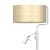 Floor lamp MARSHALL WHITE / RATTAN 1xE27 + 1x mini GU10