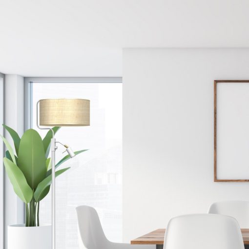 Floor lamp MARSHALL WHITE / RATTAN 1xE27 + 1x mini GU10