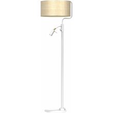 Floor lamp MARSHALL WHITE / RATTAN 1xE27 + 1x mini GU10