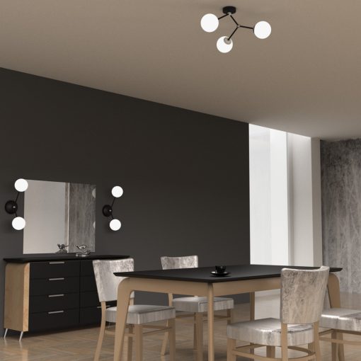Ceiling  lamp JOY BLACK 3xE14