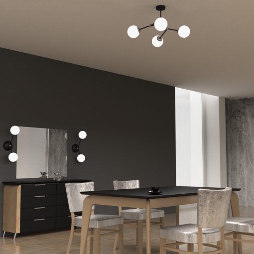 Ceiling  lamp JOY BLACK 4xE14