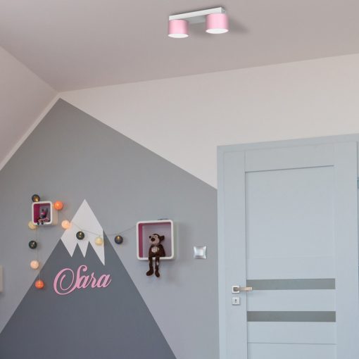 Ceiling  lamp DIXIE Pink/White  2xGX53