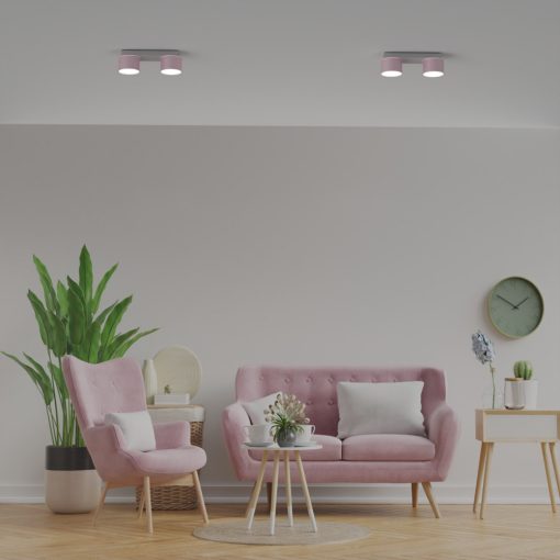 Ceiling  lamp DIXIE Pink/White  2xGX53