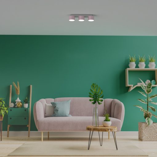 Ceiling  lamp DIXIE Pink/White  3xGX53