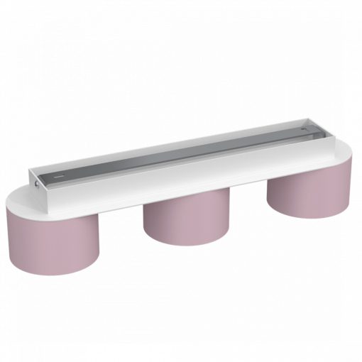 Ceiling  lamp DIXIE Pink/White  3xGX53