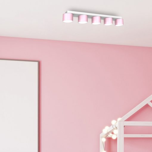 Ceiling  lamp DIXIE Pink/White  5xGX53
