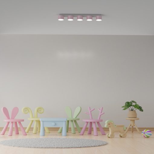 Ceiling  lamp DIXIE Pink/White  5xGX53