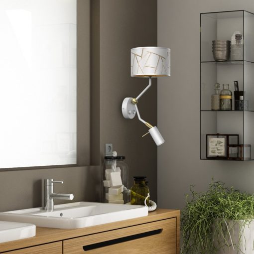 Wall lamp ZIGGY WHITE White/Gold 1xE27 + 1x mini GU10