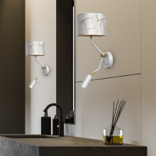Wall lamp ZIGGY WHITE White/Gold 1xE27 + 1x mini GU10