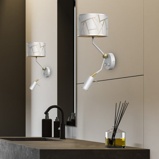 Wall lamp ZIGGY WHITE White/Gold 1xE27 + 1x mini GU10