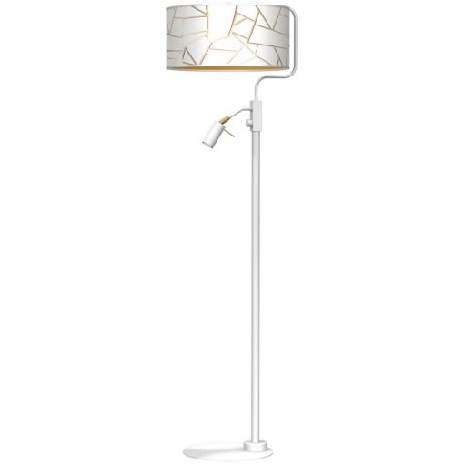 Floor lamp ZIGGY WHITE White/Gold 1xE27 +        1x mini GU10