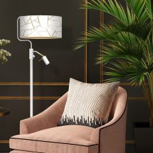 Floor lamp ZIGGY WHITE White/Gold 1xE27 +        1x mini GU10