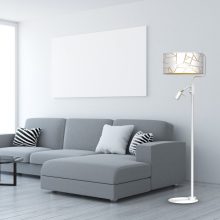 Floor lamp ZIGGY WHITE White/Gold 1xE27 +        1x mini GU10