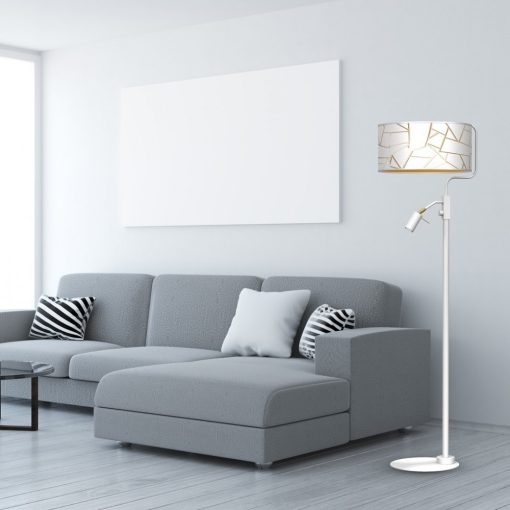 Floor lamp ZIGGY WHITE White/Gold 1xE27 +        1x mini GU10