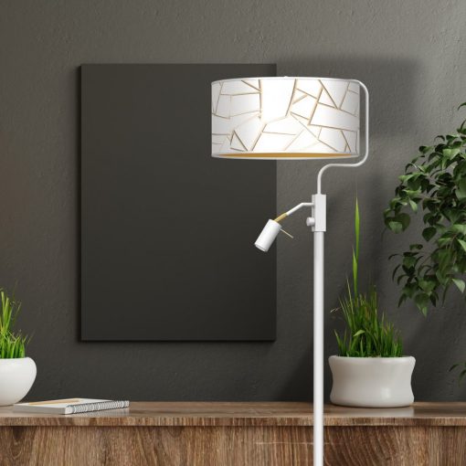 Floor lamp ZIGGY WHITE White/Gold 1xE27 +        1x mini GU10