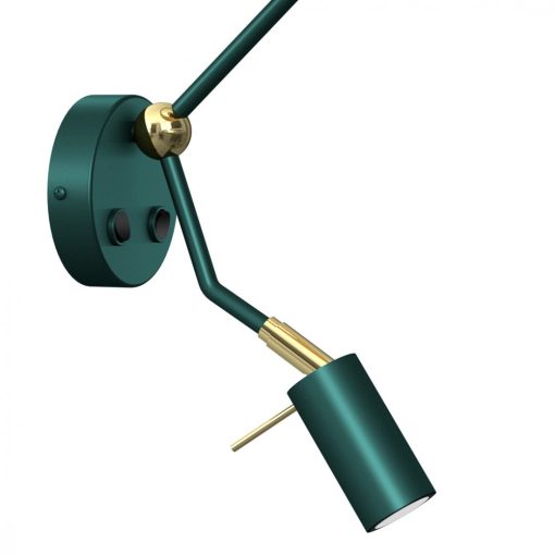 Wall lamp ZIGGY GREEN Gold/Bottle green  1xE27+1x mini GU10