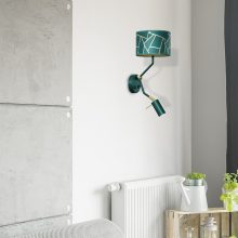 Wall lamp ZIGGY GREEN Gold/Bottle green  1xE27+1x mini GU10