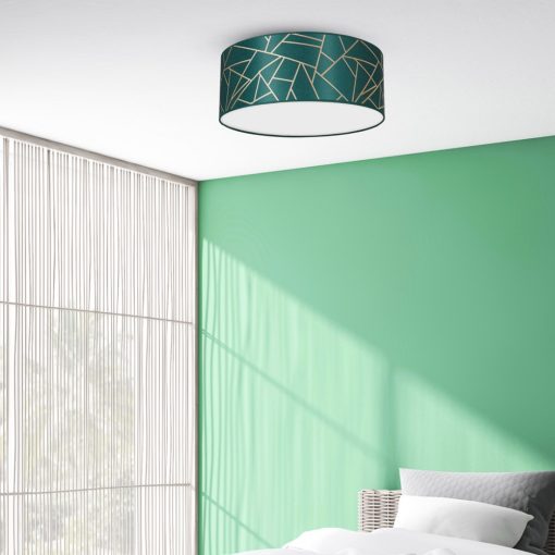 Ceiling  lamp ZIGGY GREEN Gold/Bottle green  2xE27  Ø40cm