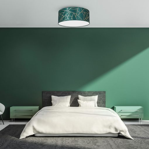 Ceiling  lamp ZIGGY GREEN Gold/Bottle green  2xE27  Ø40cm