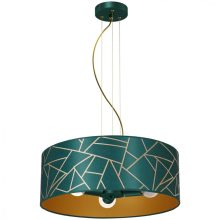 Pendant lamp ZIGGY WHITE Gold/Bottle green  3xE27