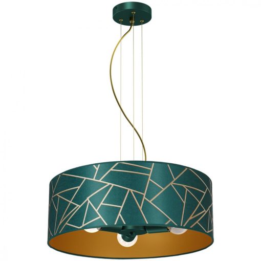 Pendant lamp ZIGGY WHITE Gold/Bottle green  3xE27