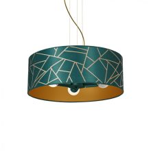 Pendant lamp ZIGGY WHITE Gold/Bottle green  3xE27