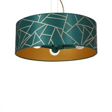Pendant lamp ZIGGY WHITE Gold/Bottle green  3xE27