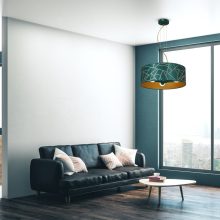 Pendant lamp ZIGGY WHITE Gold/Bottle green  3xE27