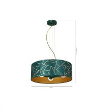 Pendant lamp ZIGGY WHITE Gold/Bottle green  3xE27