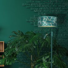 Floor lamp ZIGGY GREEN Gold/Bottle 1xE27 +        1x mini GU10