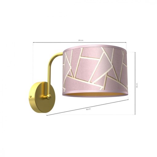 Wall lamp ZIGGY PINK Gold/Pink 1xE27