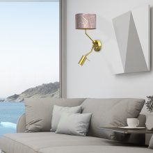 Wall lamp ZIGGY PINK Gold/Pink 1xE27 + 1x mini GU10