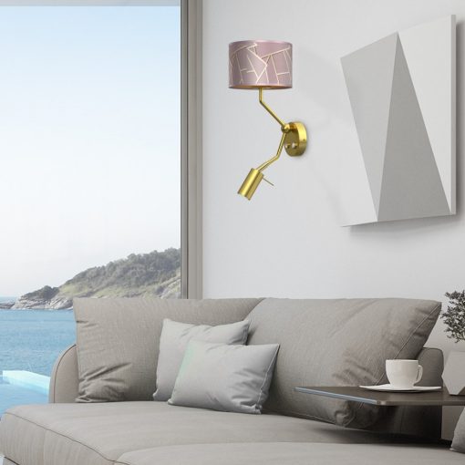 Wall lamp ZIGGY PINK Gold/Pink 1xE27 + 1x mini GU10