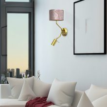 Wall lamp ZIGGY PINK Gold/Pink 1xE27 + 1x mini GU10