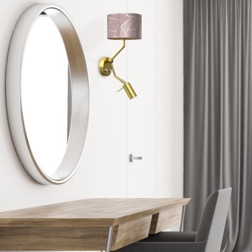 Wall lamp ZIGGY PINK Gold/Pink 1xE27 + 1x mini GU10