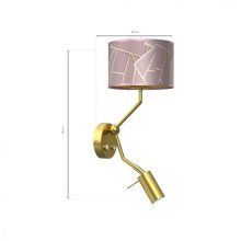 Wall lamp ZIGGY PINK Gold/Pink 1xE27 + 1x mini GU10
