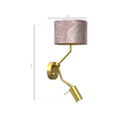 Wall lamp ZIGGY PINK Gold/Pink 1xE27 + 1x mini GU10