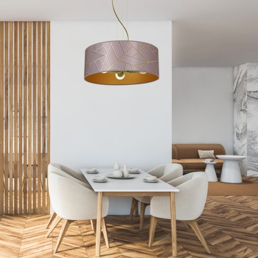Pendant lamp ZIGGY PINK Gold/Pink 3xE27