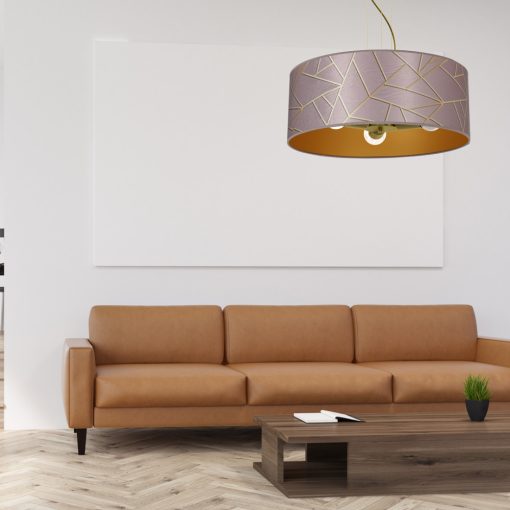 Pendant lamp ZIGGY PINK Gold/Pink 3xE27
