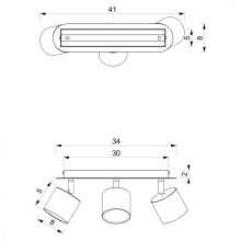 Ceiling  lamp DIXIE WHITE 3xGX53