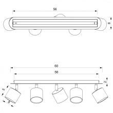 Ceiling  lamp DIXIE BLACK 5xGX53