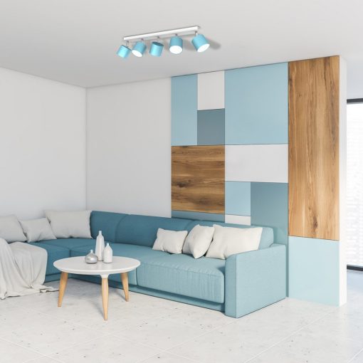 Ceiling  lamp DIXIE BLUE/WHITE 5xGX53