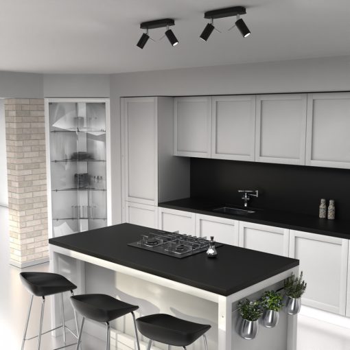 Ceiling  lamp PRESTON BLACK/CHROME 2x mini GU10