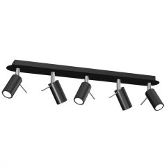 Ceiling  lamp PRESTON BLACK/CHROME 5x mini GU10